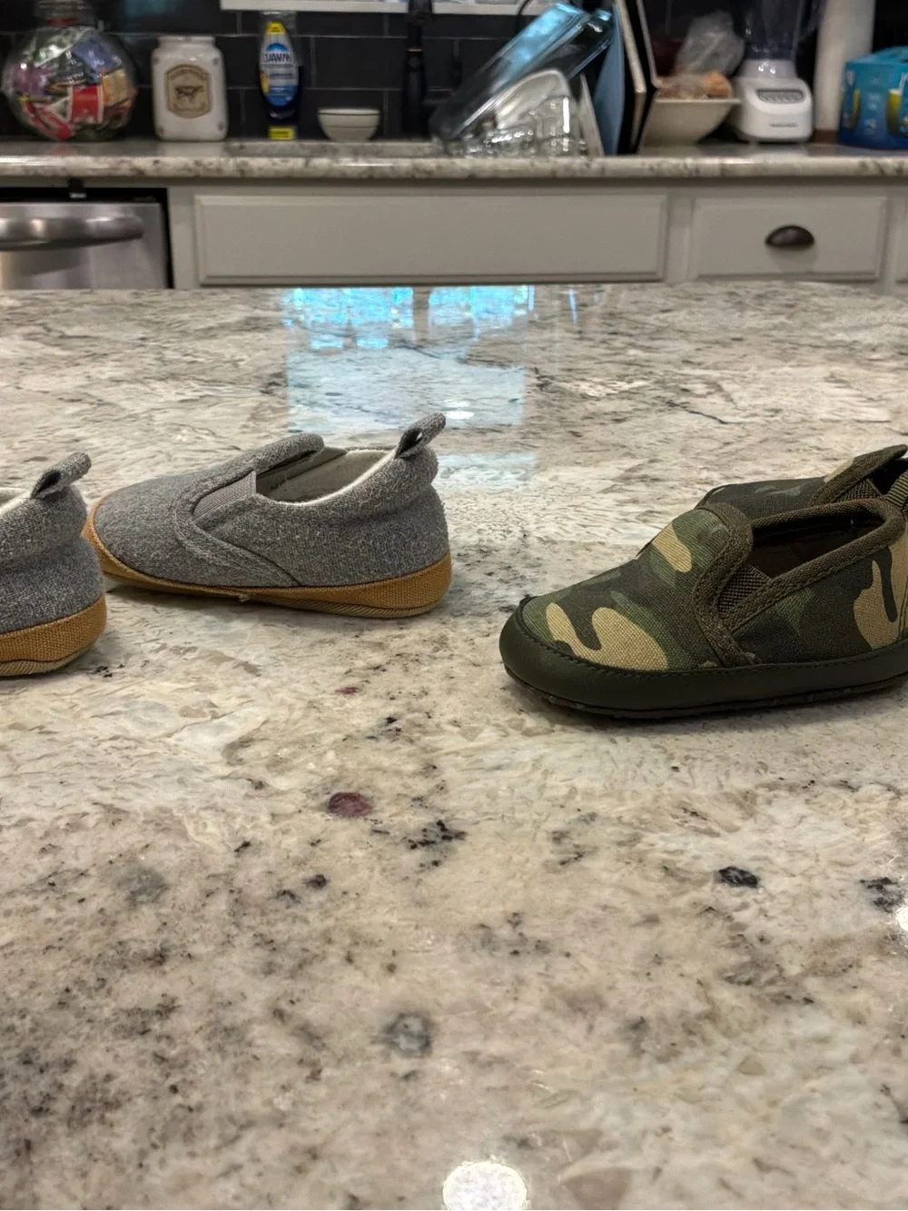 Carter's Gray and Green Camo Baby Slip-On Shoes